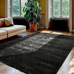 Hoogpolig vloerkleed - Zoe (zwart)