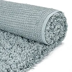 Hoogpolig vloerkleed - Combarro Solid Cotton Shaggy (lichtblauw)