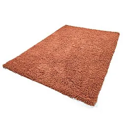 Hoogpolig vloerkleed - Combarro Solid Cotton Shaggy (lichtoranje)