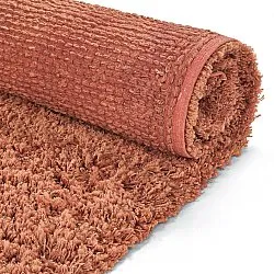 Hoogpolig vloerkleed - Combarro Solid Cotton Shaggy (lichtoranje)