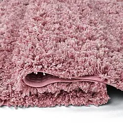 Hoogpolig vloerkleed - Combarro Solid Cotton Shaggy (lichtroze)