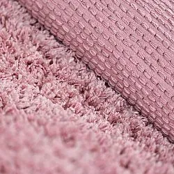 Hoogpolig vloerkleed - Combarro Solid Cotton Shaggy (lichtroze)