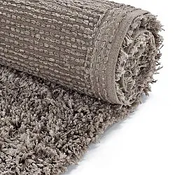 Hoogpolig vloerkleed - Combarro Solid Cotton Shaggy (taupe)