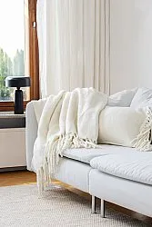 Plaid dekens - throw van wolmix - Samantha (offwhite)