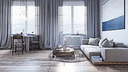 Rond vloerkleed - Santi (donkergrijs/wit)