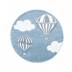 Kindervloerkleed - Bueno Hot Air Balloon Rond (blauw)