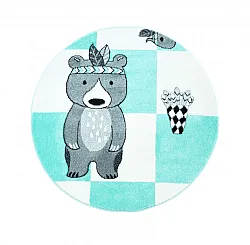 Kindervloerkleed - Bueno Indian Bear (turkoois)