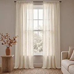 Gordijnen 2-pack - Katoenen gordijnen Selena (beige)