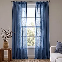 Gordijnen 2-pack - Katoenen gordijnen Selena (blauw)