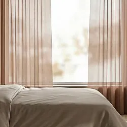 Gordijnen 2-pack - Katoenen gordijnen Selena (donkerbruin)