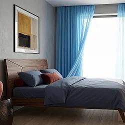 Gordijnen 2-pack - Katoenen gordijnen Selena (turkoois)