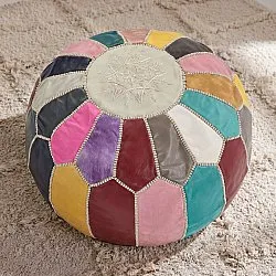 Poef - Marokkaanse Poef (leer) (multi) 02
