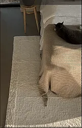 Hoogpolig vloerkleed - Ebba Natural Cotton Shaggy (offwhite)