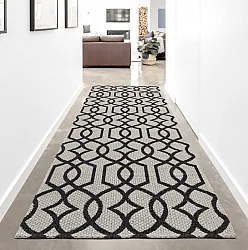 Vloerkleed Katoen - Kebira (grijs/zwart)