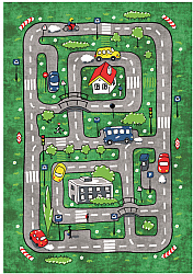 Kindervloerkleed - Village Road (groen)