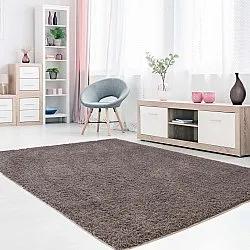 Hoogpolig vloerkleed - Soft Shine (bruin)