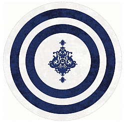 Rond vloerkleed - Soros (blauw/wit)