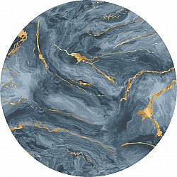 Ronde vloerkleden - Storm (blauw/goud)