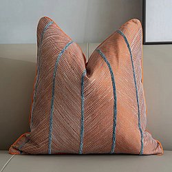 Kussensloop - Striped Design 45 x 45 cm (oranje/blauw)