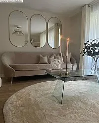 Ronde vloerkleden - Aranga Super Soft Fur (beige)