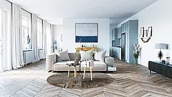 Rond vloerkleed - Tizzano (blauw/multi)