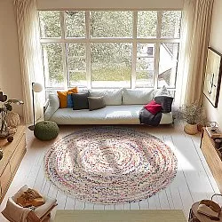 Ronde vloerkleden - San Francisco (wit/multi)