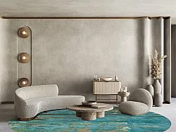 Rond vloerkleed - Domont (turkoois)