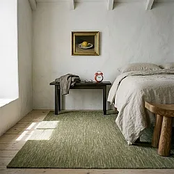 Wollen-vloerkleed - Charonne Flat Handloom Wool Premium (groente)
