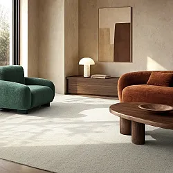 Wollen-vloerkleed - Charonne Flat Handloom Wool Premium (room)