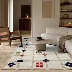 Wollen-vloerkleed - Lausanne Flatweave Tufted Premium (wit/beige)