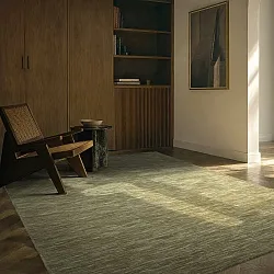 Wollen-vloerkleed - Charonne Flat Handloom Wool Premium (groente)