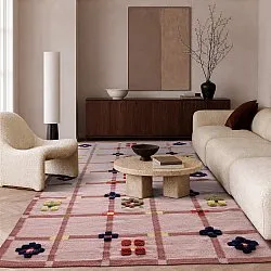 Wollen-vloerkleed - Lausanne Flatweave Tufted Premium (roze)
