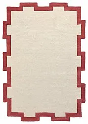 Wollen-vloerkleed - Agra Hand Tufted Wool Premium (crème/rood)