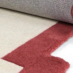 Wollen-vloerkleed - Agra Hand Tufted Wool Premium (crème/rood)