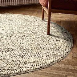 Rond vloerkleed - Avafors Wool Bubble (grijs/beige)