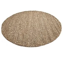 Rond vloerkleed - Avafors Wool Bubble (lichtbruin/wit)