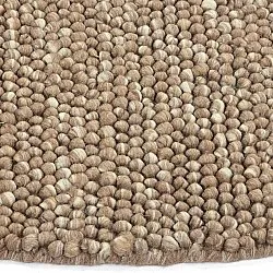 Rond vloerkleed - Avafors Wool Bubble (lichtbruin/wit)