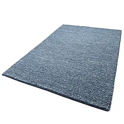Wollen-vloerkleed - Avafors Wool Bubble (marineblauw/crème)