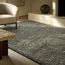 Wollen-vloerkleed - Avafors Wool Bubble (mosgroen/crème)