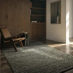 Wollen-vloerkleed - Avafors Wool Bubble (mosgroen/crème)