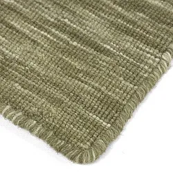 Wollen-vloerkleed - Charonne Flat Handloom Wool Premium (groente)