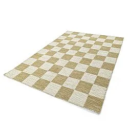 Wollen-vloerkleed - Dundee (geel/wit)