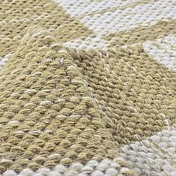 Wollen-vloerkleed - Dundee (geel/wit)