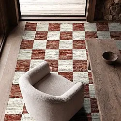 Wollen-vloerkleed - Dundee (rood/wit)