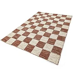 Wollen-vloerkleed - Dundee (rood/wit)