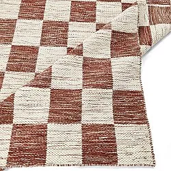 Wollen-vloerkleed - Dundee (rood/wit)