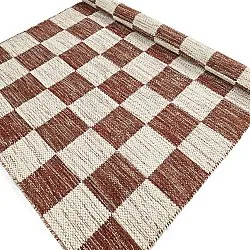 Wollen-vloerkleed - Dundee (rood/wit)