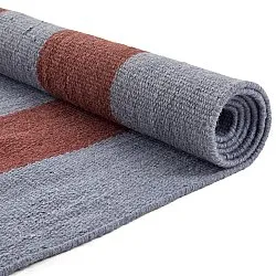 Wollen-vloerkleed - Garine (blauw/rood)