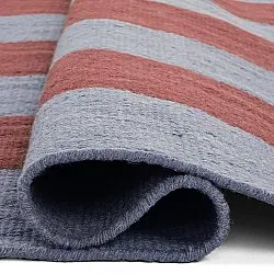 Wollen-vloerkleed - Garine (blauw/rood)