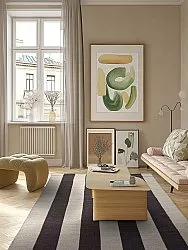 Wollen-vloerkleed - Garine (zwart/beige)